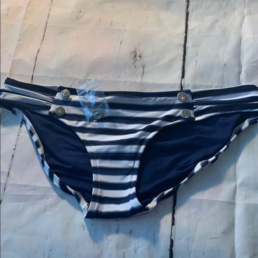 Seafolly Nautical Blue/White Striped Bikini Bottom